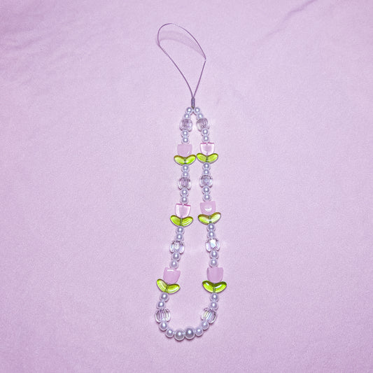 Pink Tulip Phone Strap